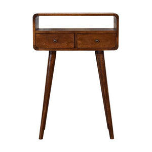 Mini Chestnut Console Table | Solid Mango Wood | Compact Entryway Table