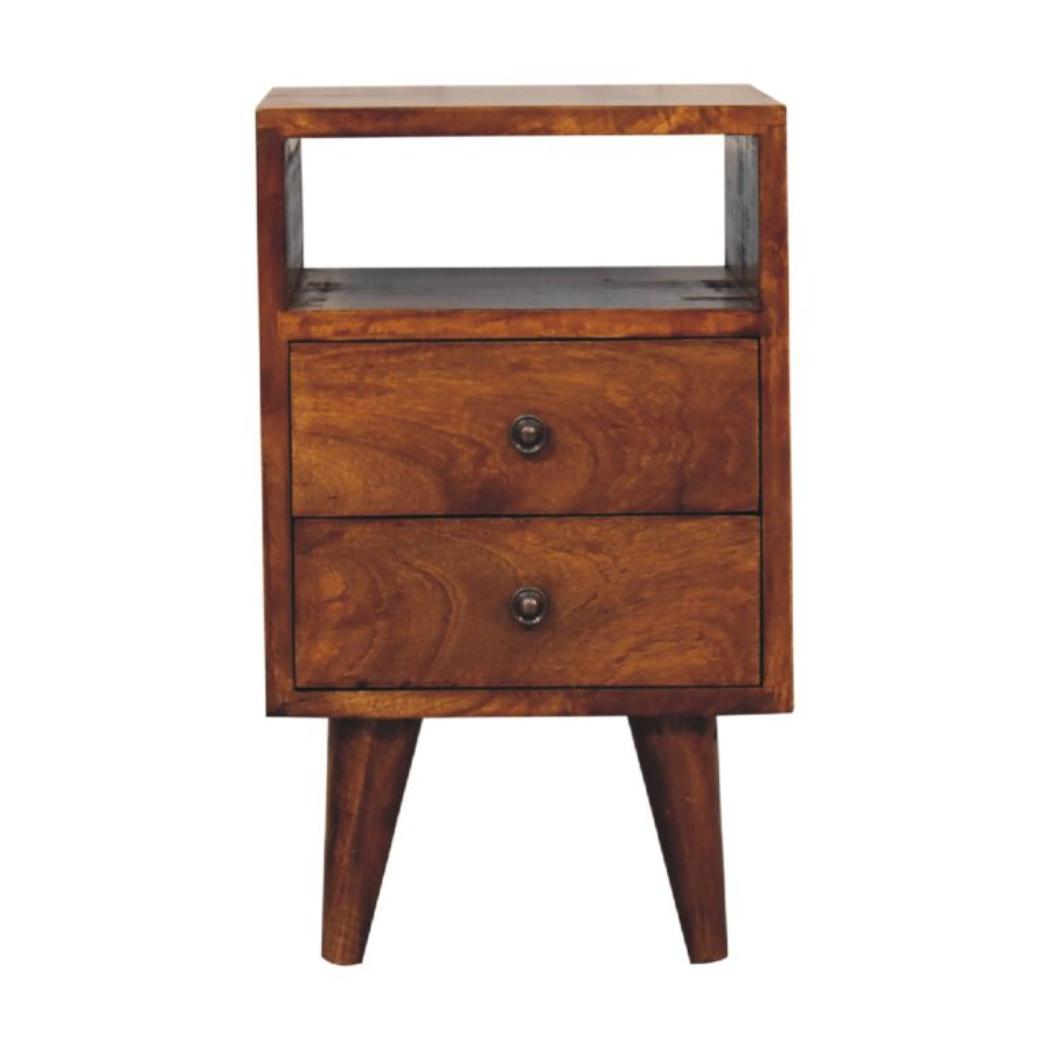 Mini Classic Bedside Table | Chestnut Finish | Compact Bedroom Storage