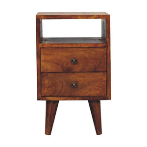 Mini Classic Bedside Table | Chestnut Finish | Compact Bedroom Storage
