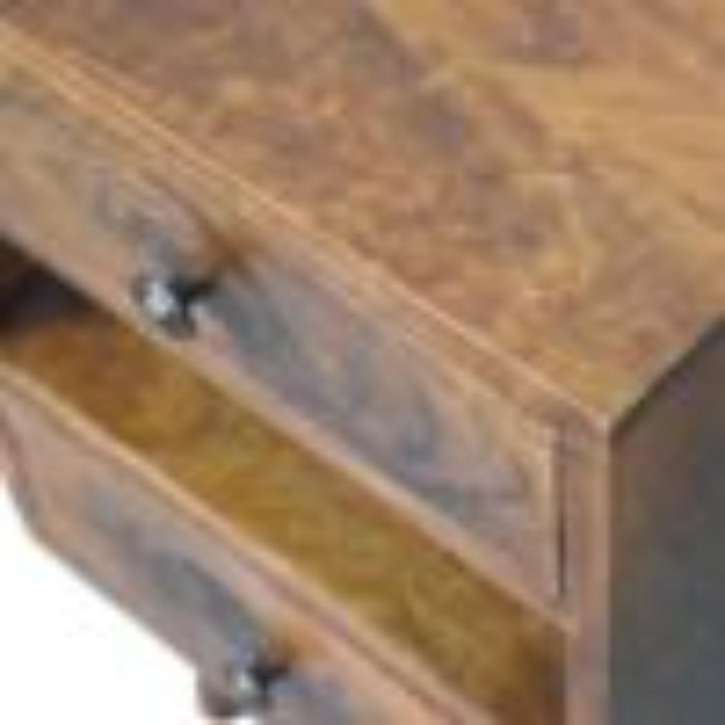 Mini Classic Multi Bedside Table | Chestnut Finish | Compact Storage