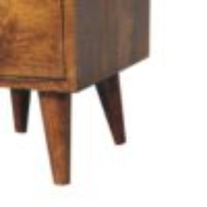 Mini Classic Multi Bedside Table | Chestnut Finish | Compact Storage