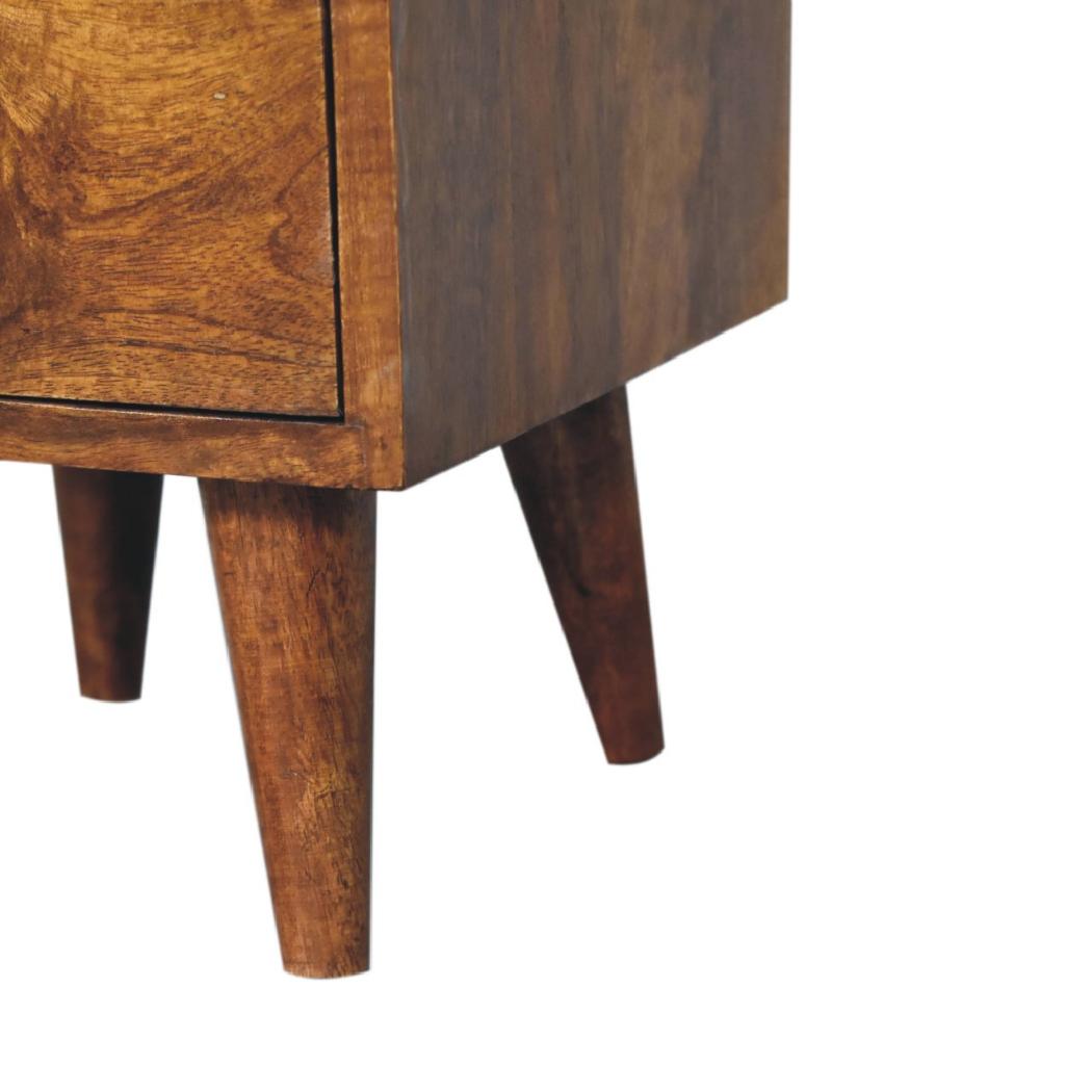 Mini Classic Multi Bedside Table | Chestnut Finish | Compact Storage