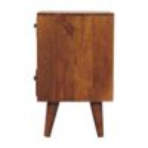Mini Classic Multi Bedside Table | Chestnut Finish | Compact Storage