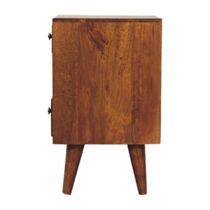 Mini Classic Multi Bedside Table | Chestnut Finish | Compact Storage