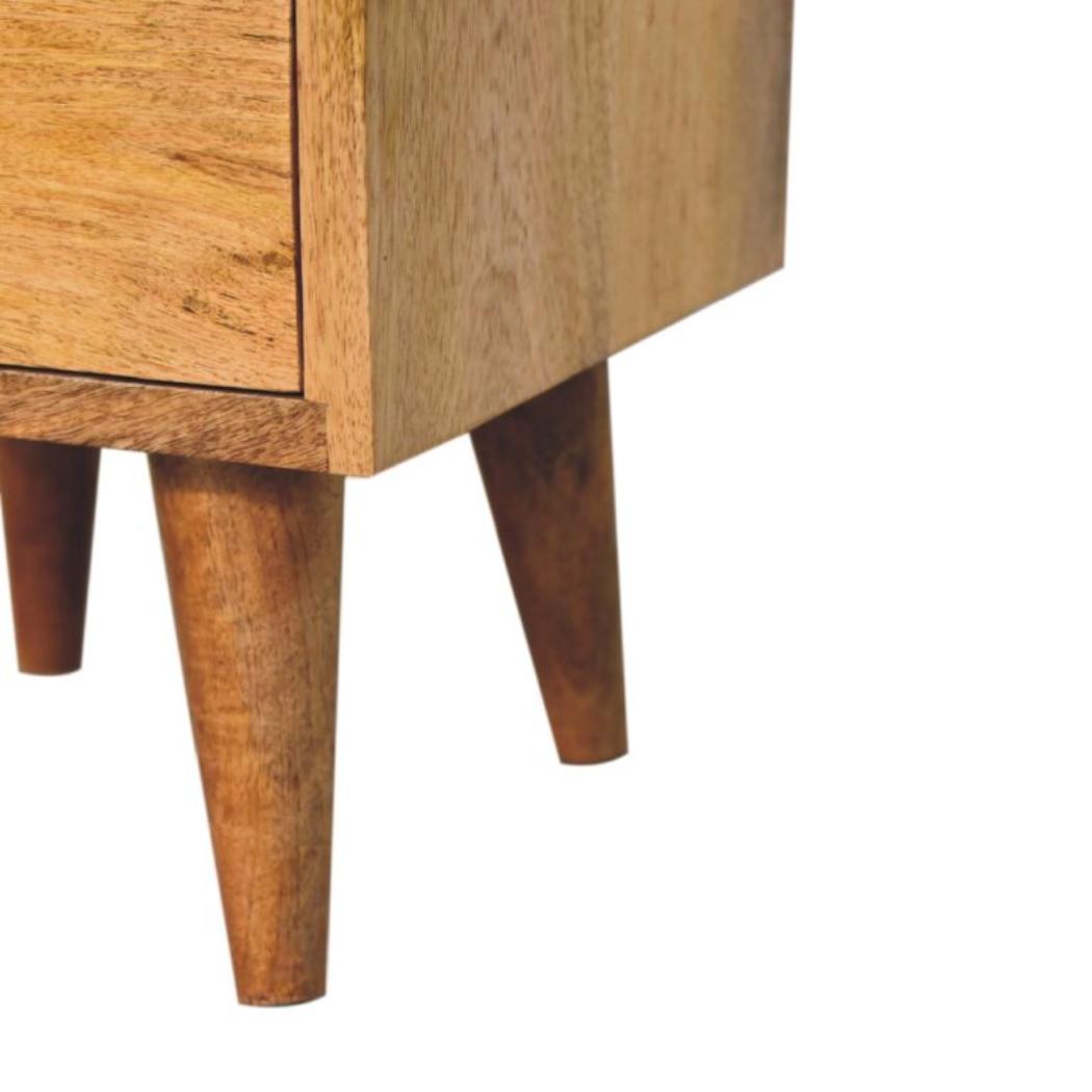 Mini Classic Multi Bedside Table | Oak Finish | Compact Storage