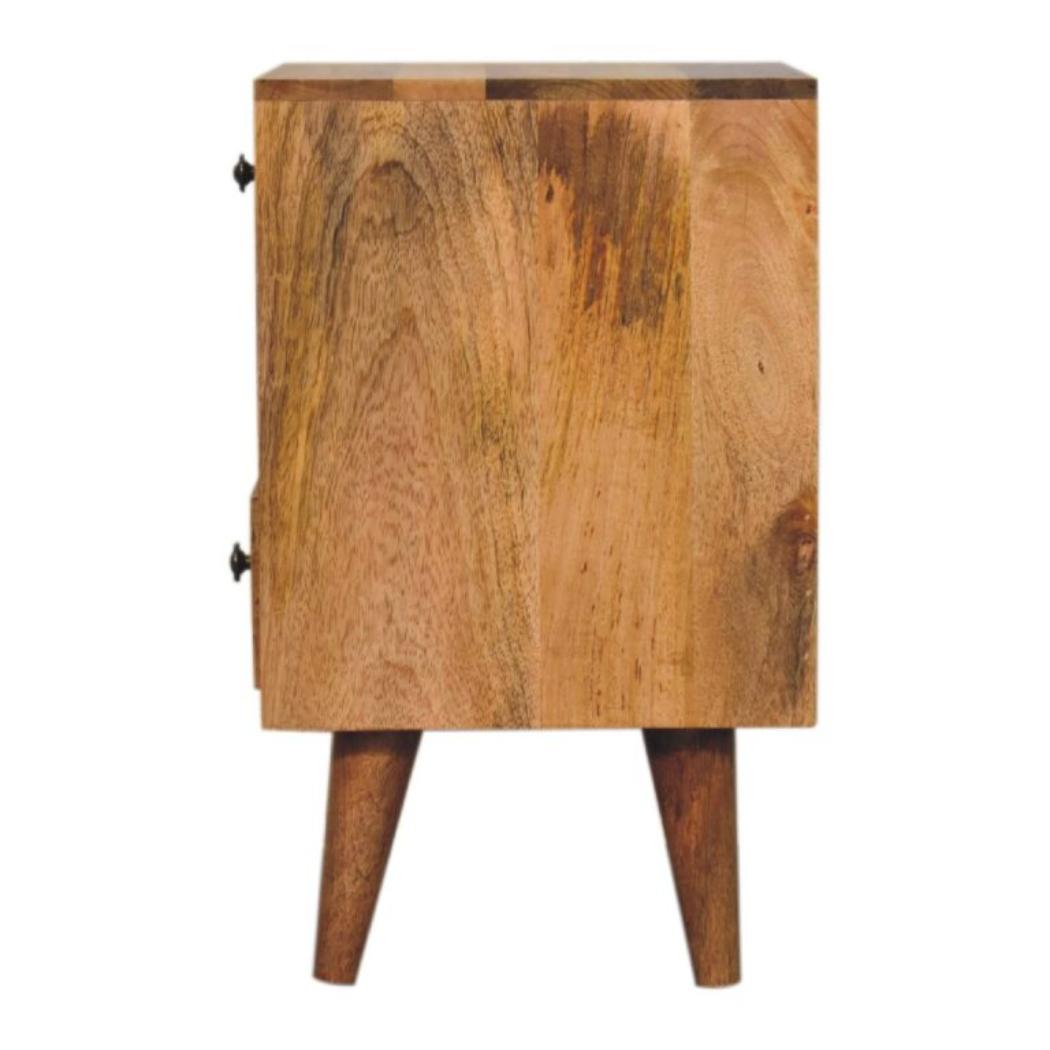 Mini Classic Multi Bedside Table | Oak Finish | Compact Storage