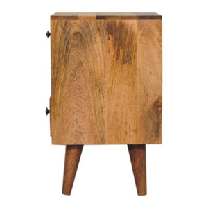 Mini Classic Multi Bedside Table | Oak Finish | Compact Storage