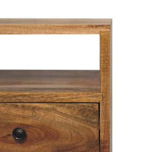 Mini Classic Open Bedside Table | Oak Finish | Open Shelf Storage