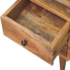 Mini Classic Open Bedside Table | Oak Finish | Open Shelf Storage