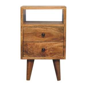 Mini Classic Open Bedside Table | Oak Finish | Open Shelf Storage