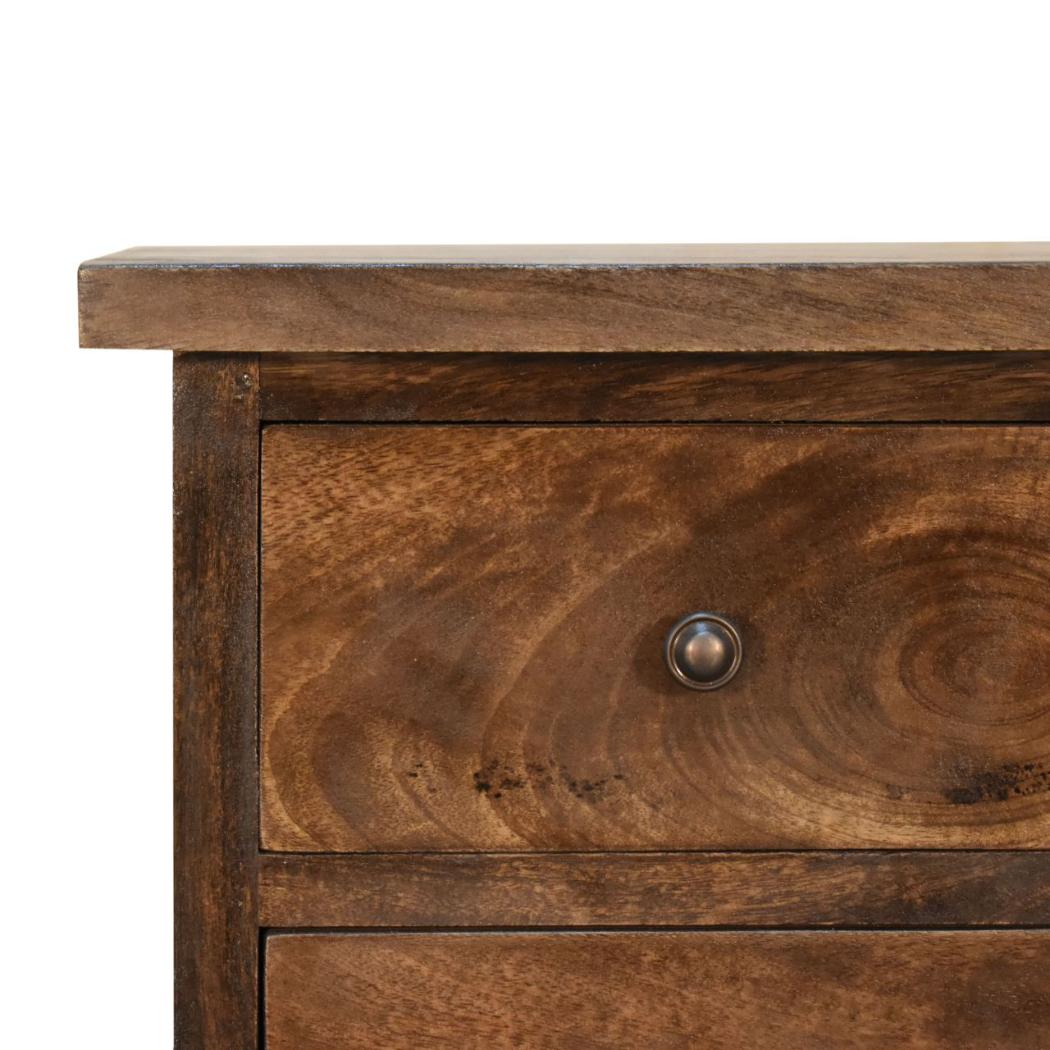 Mini Country Bedside Table | Classic Grey Finish | Compact Rustic Storage