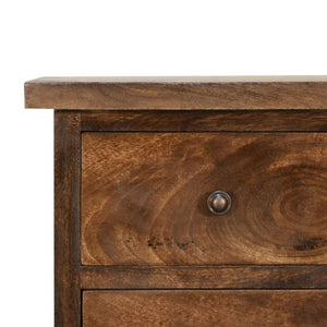 Mini Country Bedside Table | Classic Grey Finish | Compact Rustic Storage
