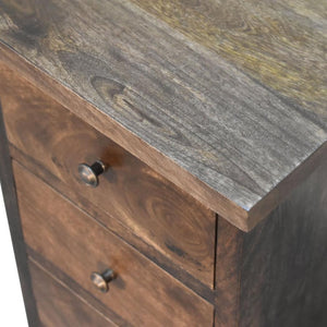 Mini Country Bedside Table | Classic Grey Finish | Compact Rustic Storage