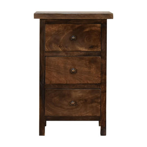 Mini Country Bedside Table | Classic Grey Finish | Compact Rustic Storage