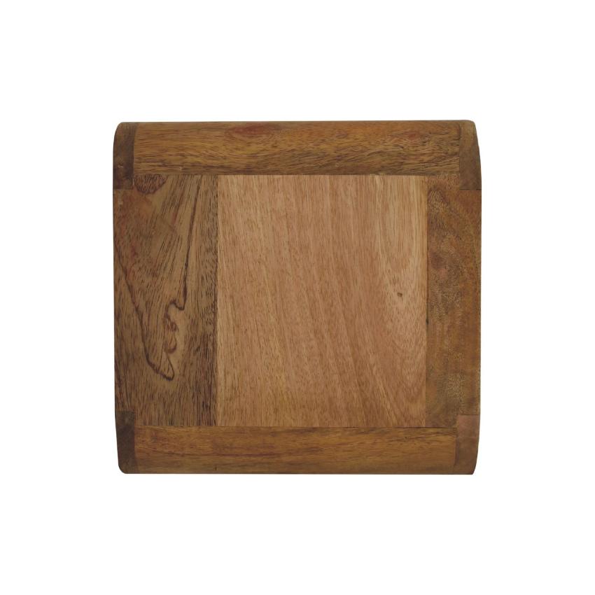 Mini Curve Oak-ish Floating Bedside | Solid Mango Wood | Wall Mounted