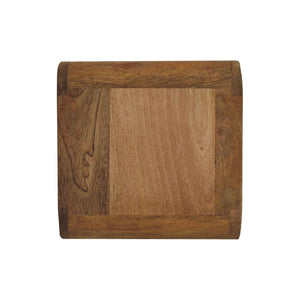 Mini Curve Oak-ish Floating Bedside | Solid Mango Wood | Wall Mounted