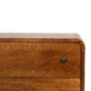 Mini Curved Chest | Chestnut Finish | Compact Rounded Storage
