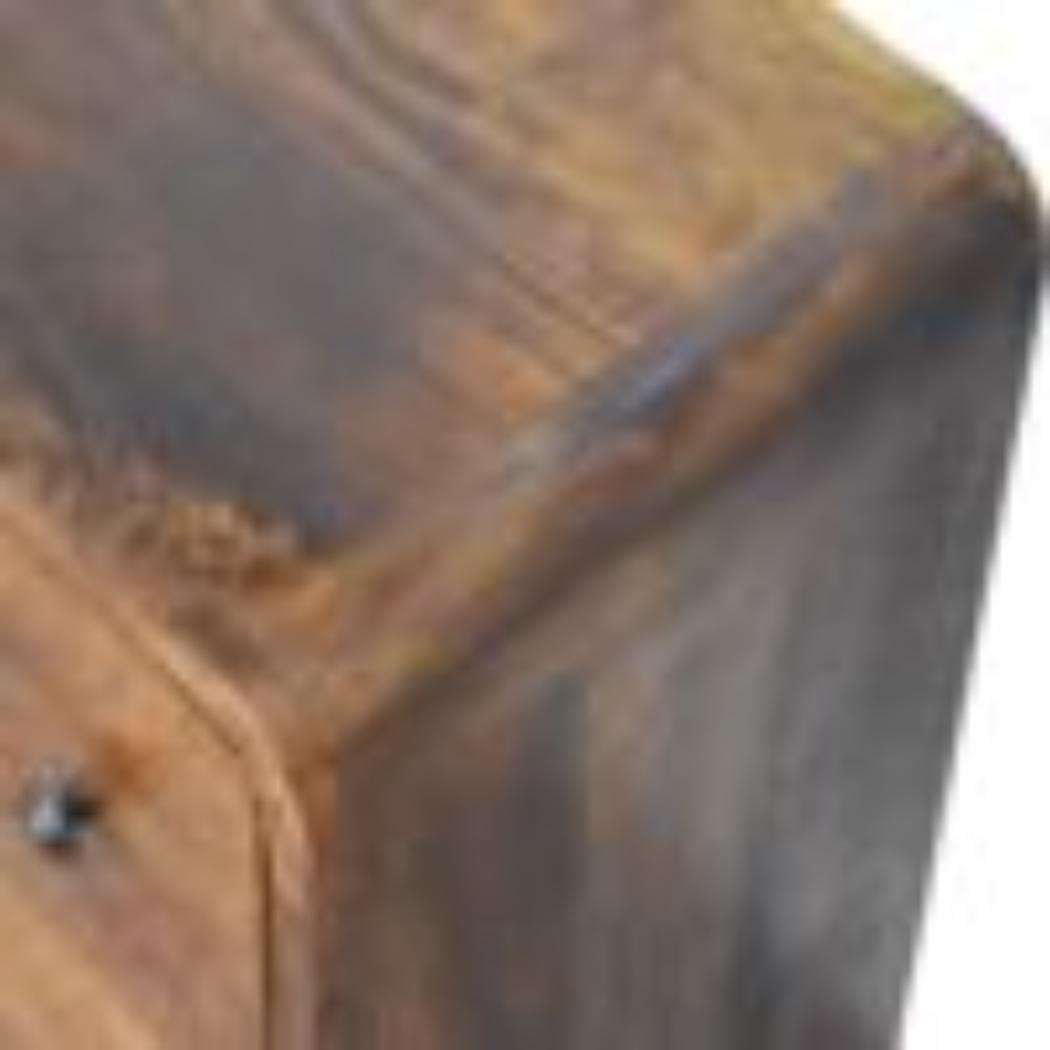 Mini Curved Chest | Chestnut Finish | Compact Rounded Storage