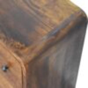 Mini Curved Chest | Chestnut Finish | Compact Rounded Storage