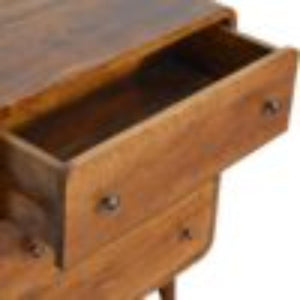Mini Curved Chest | Chestnut Finish | Compact Rounded Storage