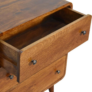 Mini Curved Chest | Chestnut Finish | Compact Rounded Storage