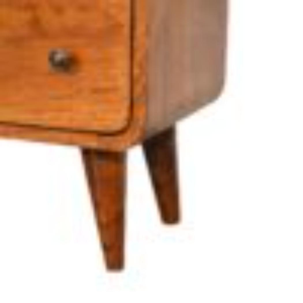 Mini Curved Chest | Chestnut Finish | Compact Rounded Storage