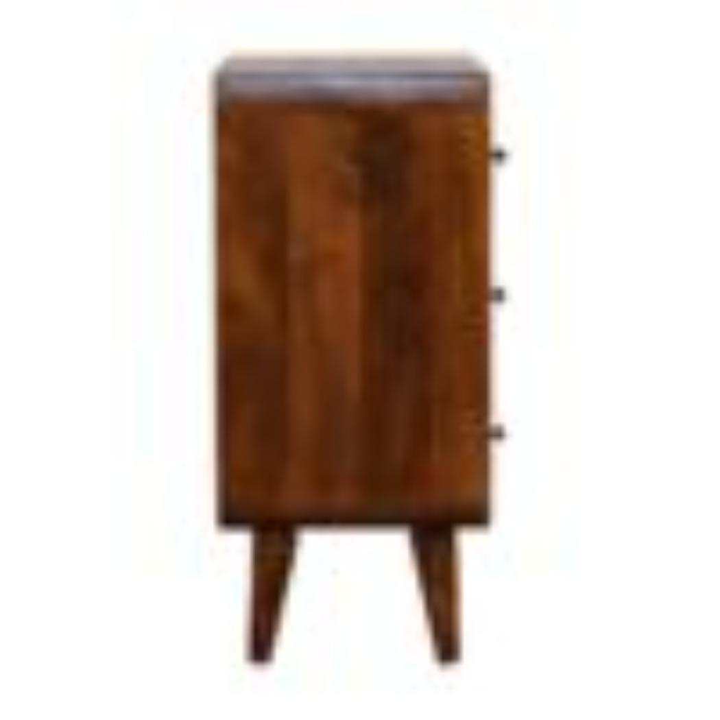 Mini Curved Chest | Chestnut Finish | Compact Rounded Storage