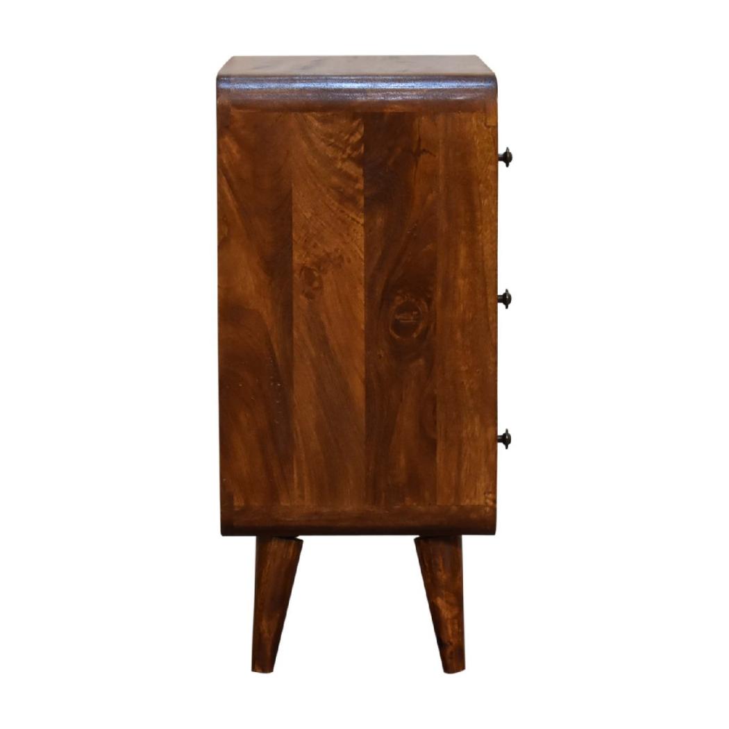 Mini Curved Chest | Chestnut Finish | Compact Rounded Storage