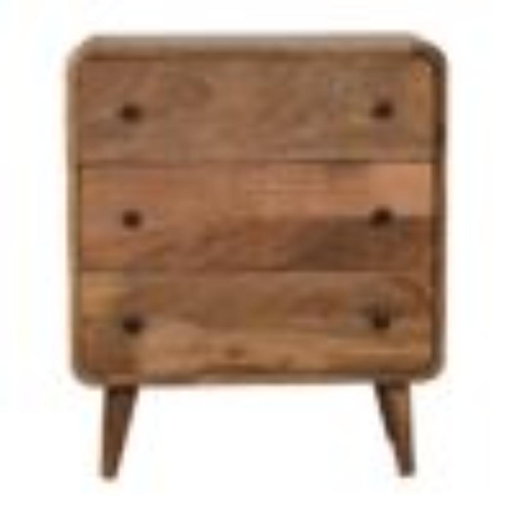 Mini Curved Chest | Oak Finish | Compact Rounded Storage