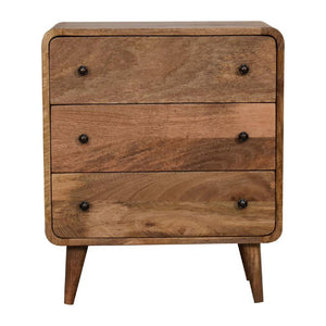 Mini Curved Chest | Oak Finish | Compact Rounded Storage