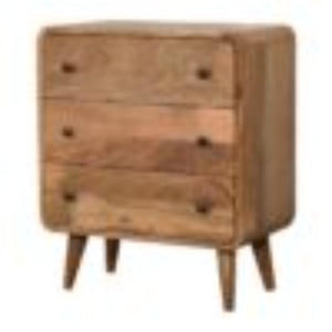 Mini Curved Chest | Oak Finish | Compact Rounded Storage