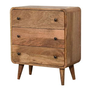 Mini Curved Chest | Oak Finish | Compact Rounded Storage