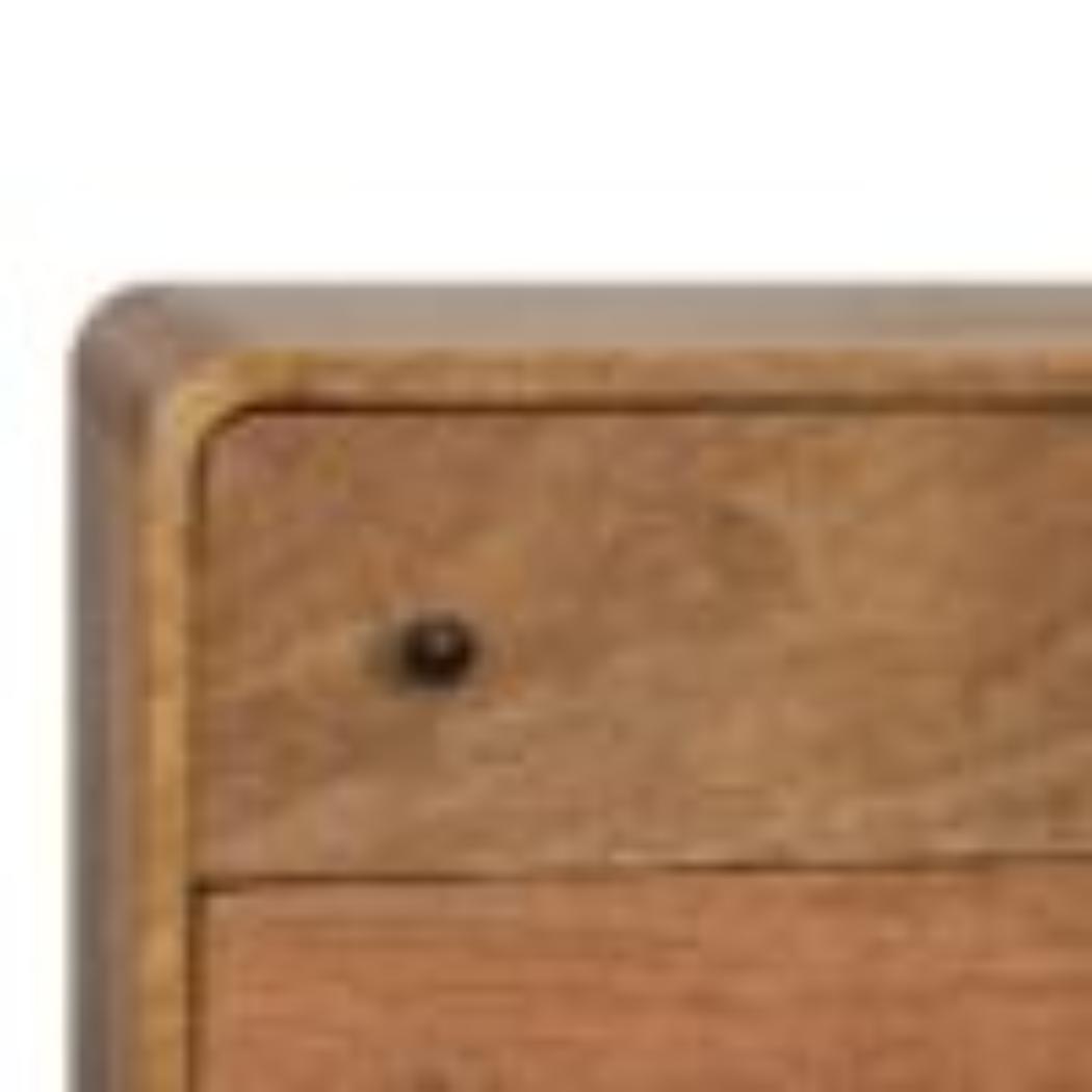 Mini Curved Chest | Oak Finish | Compact Rounded Storage