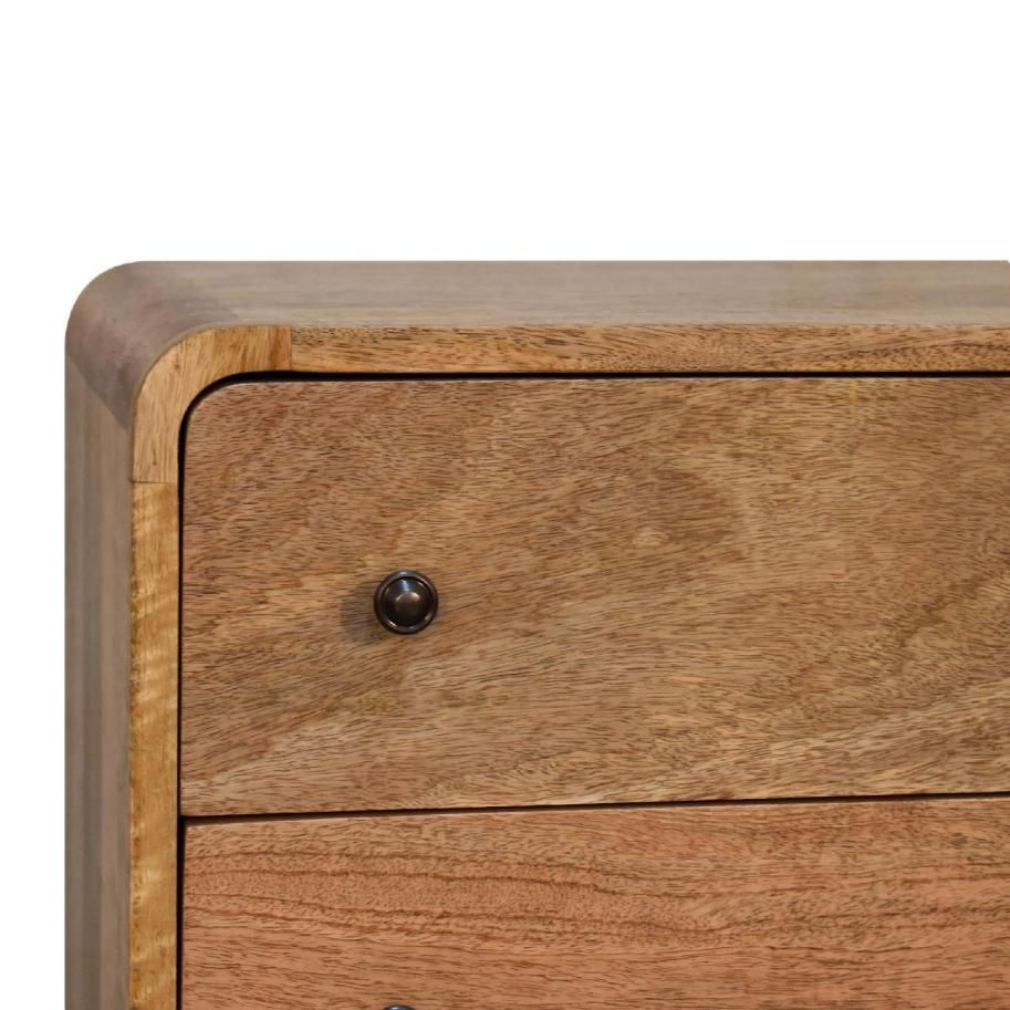Mini Curved Chest | Oak Finish | Compact Rounded Storage