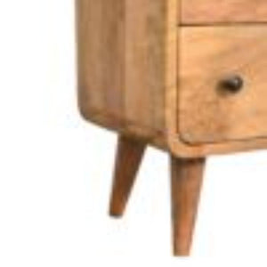 Mini Curved Chest | Oak Finish | Compact Rounded Storage