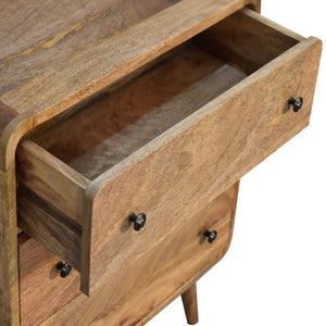 Mini Curved Chest | Oak Finish | Compact Rounded Storage