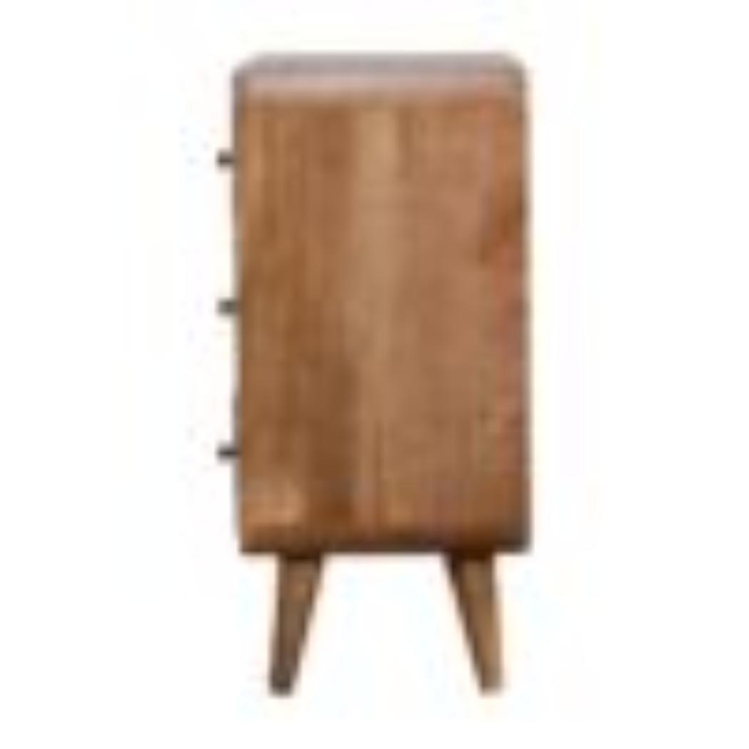 Mini Curved Chest | Oak Finish | Compact Rounded Storage