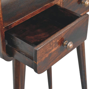 Mini Curved Console | Solid Mango Wood | California Walnut Finish
