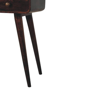 Mini Curved Console | Solid Mango Wood | California Walnut Finish