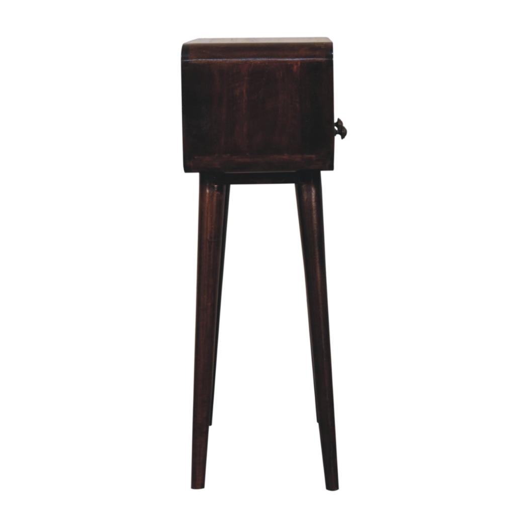 Mini Curved Console | Solid Mango Wood | California Walnut Finish