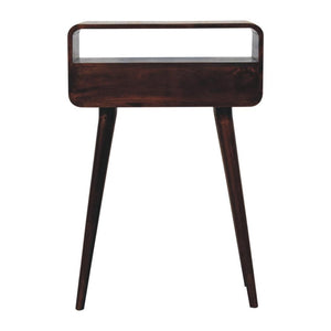 Mini Curved Console | Solid Mango Wood | California Walnut Finish