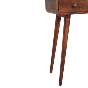 Mini Curved Console | Solid Mango Wood | Honey Caramel Finish