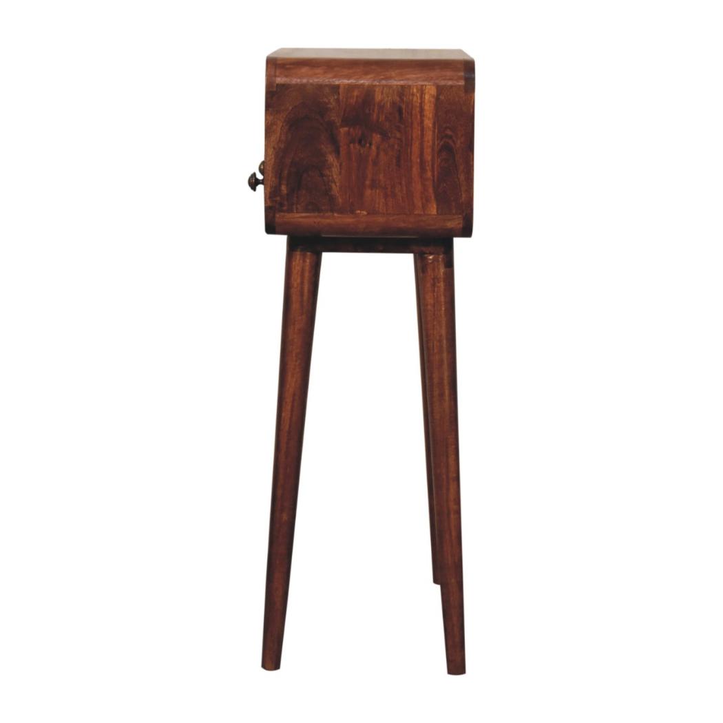 Mini Curved Console | Solid Mango Wood | Honey Caramel Finish