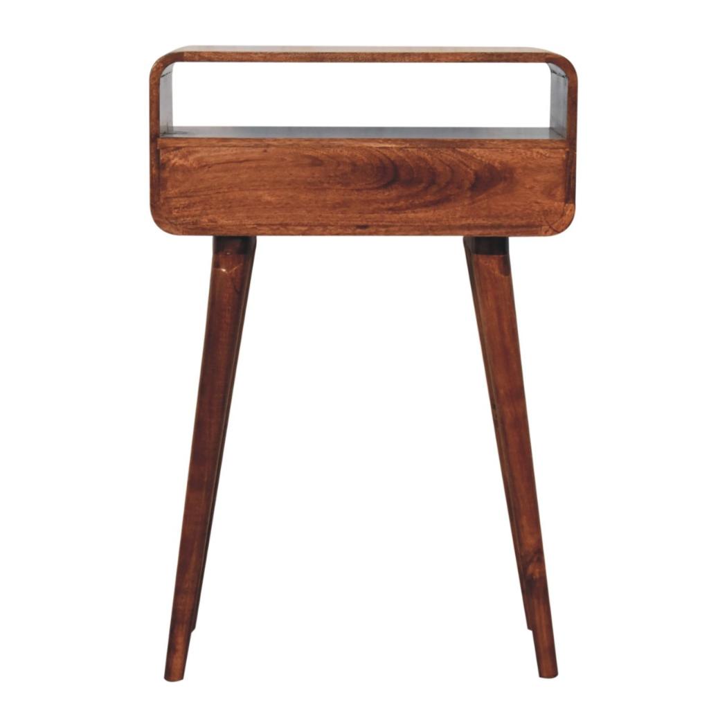 Mini Curved Console | Solid Mango Wood | Honey Caramel Finish