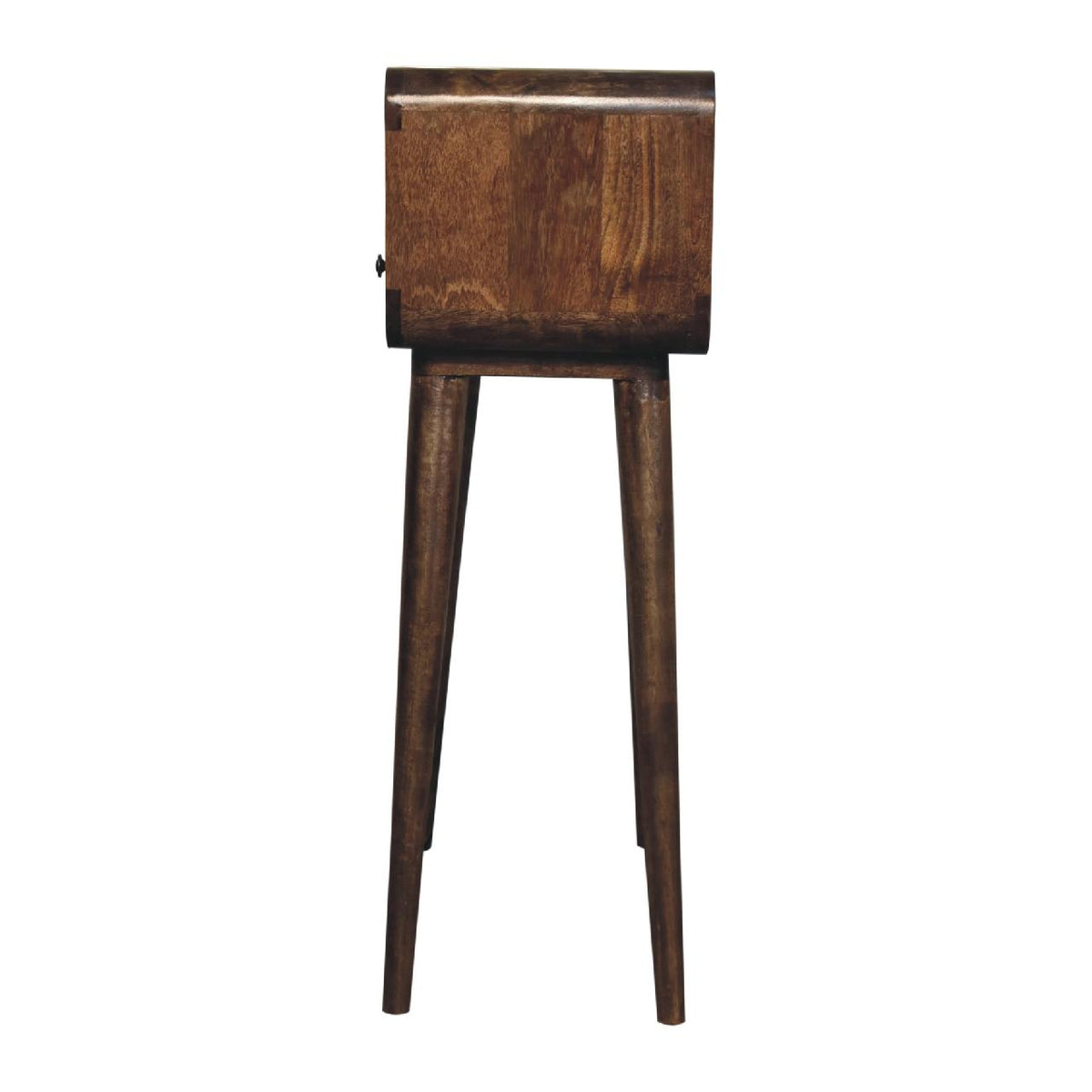 Mini Curved Console Table | Grey Wash Finish | Compact Hallway Design