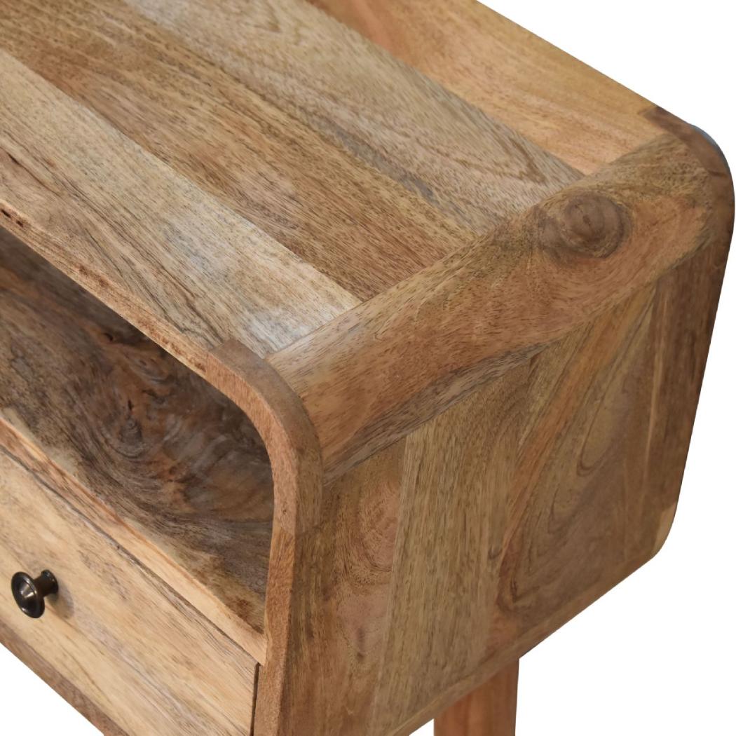 Mini Curved Console Table | Oak-Inspired Finish | Compact Hallway Furniture