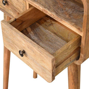 Mini Curved Console Table | Oak-Inspired Finish | Compact Hallway Furniture