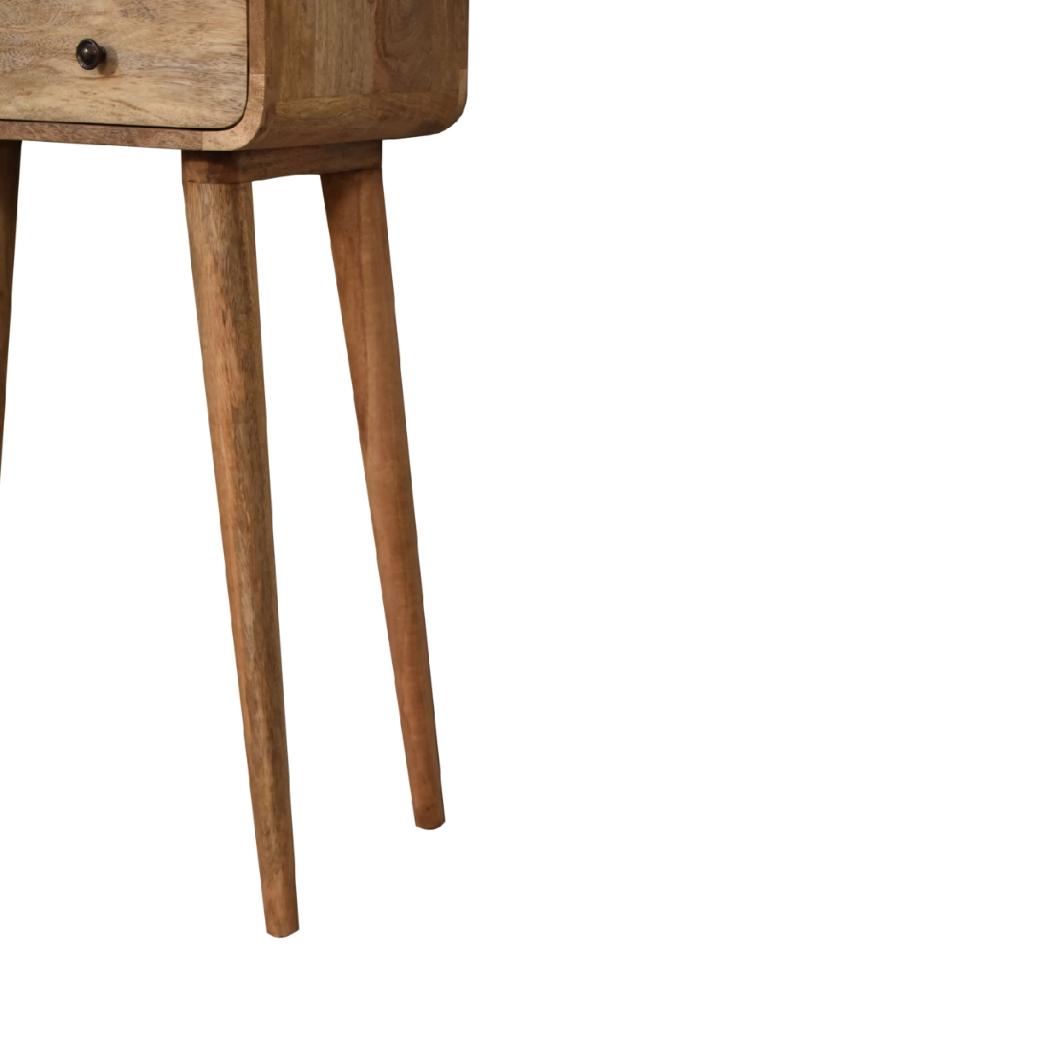 Mini Curved Console Table | Oak-Inspired Finish | Compact Hallway Furniture