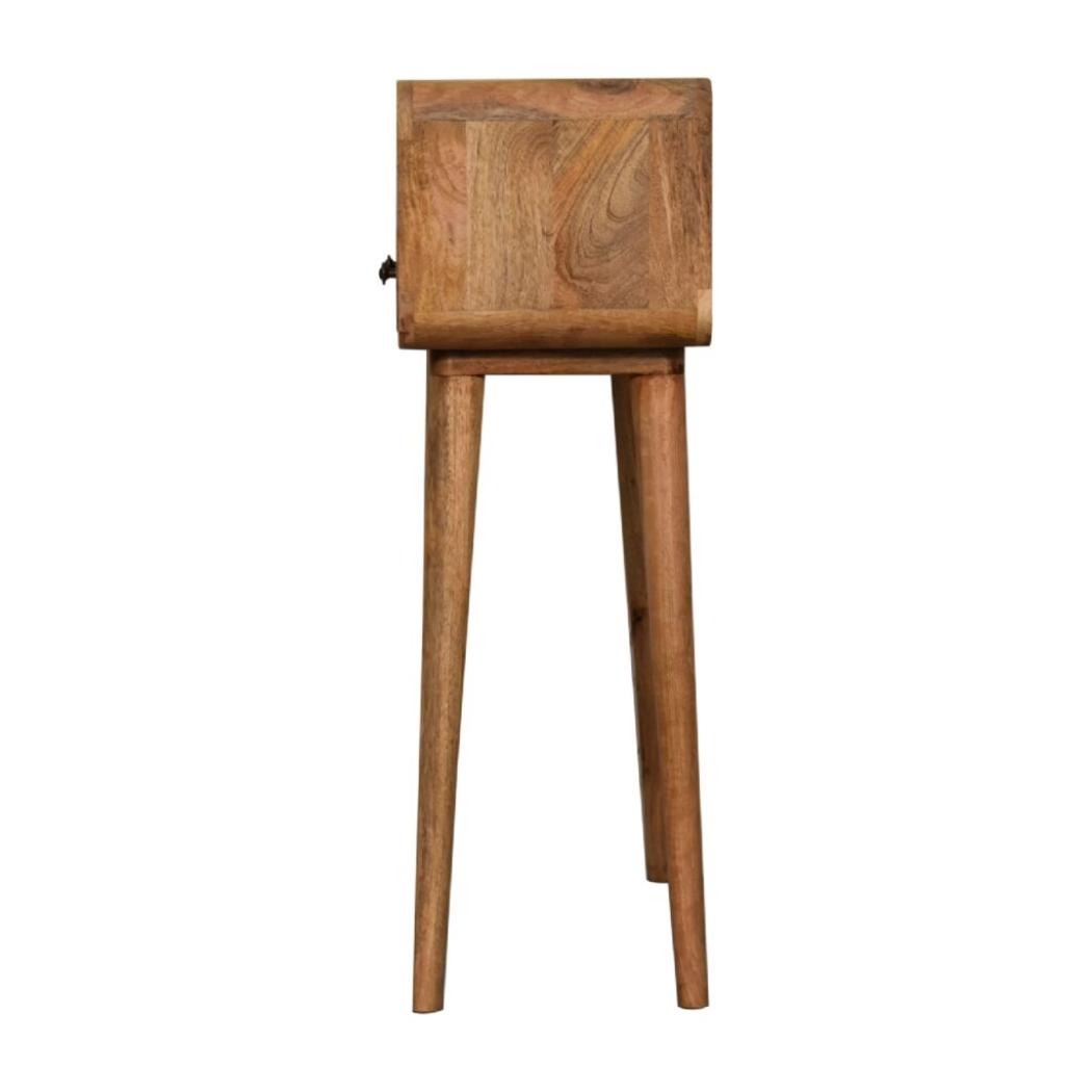 Mini Curved Console Table | Oak-Inspired Finish | Compact Hallway Furniture