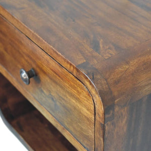 Mini Curved Floating Bedside | Wall-Mounted Design | Space-Saving Storage